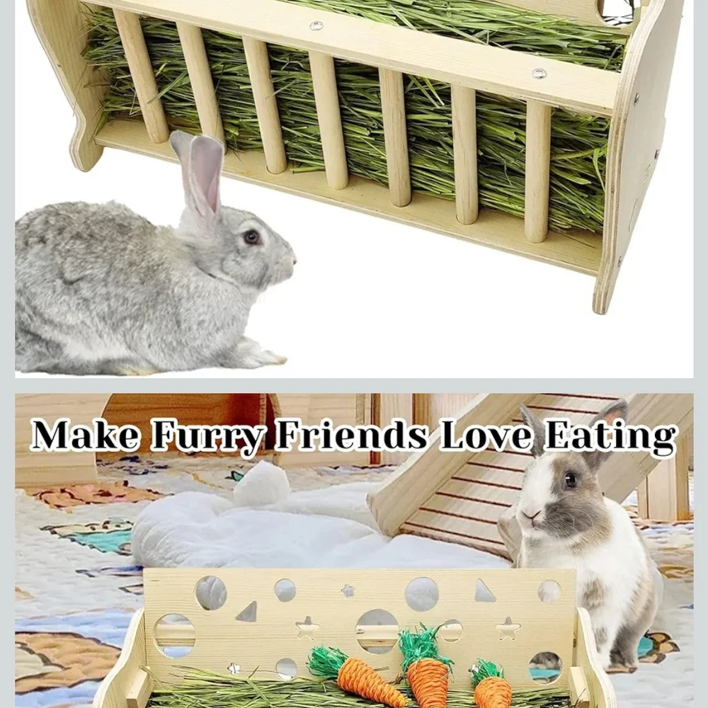 Wooden Hay Feeder for Small Pets